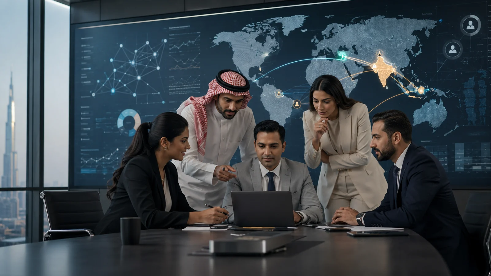 India and Gulf market strategy team with regional opportunity map