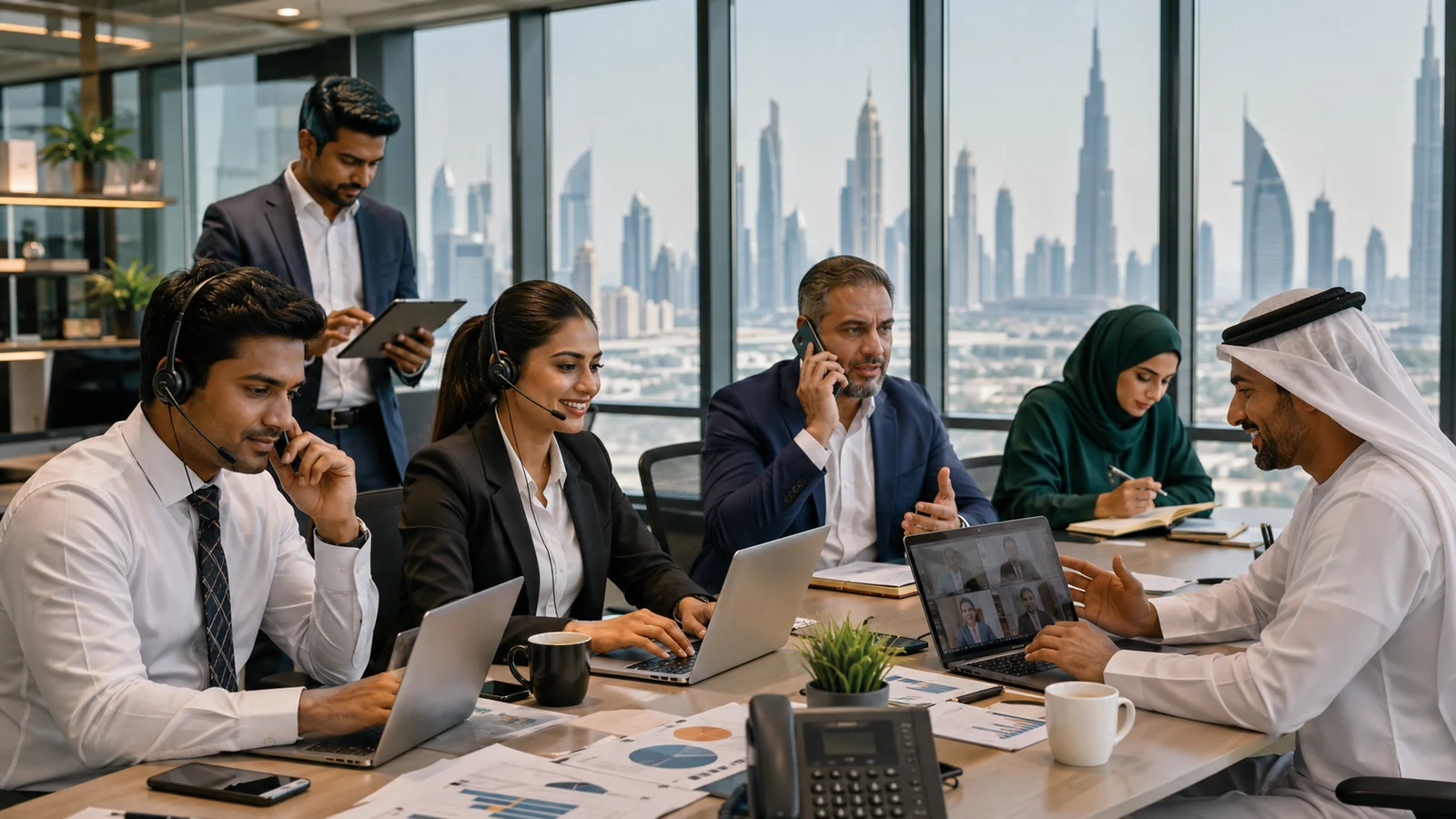 India and Gulf business-development team conducting outreach and video meetings