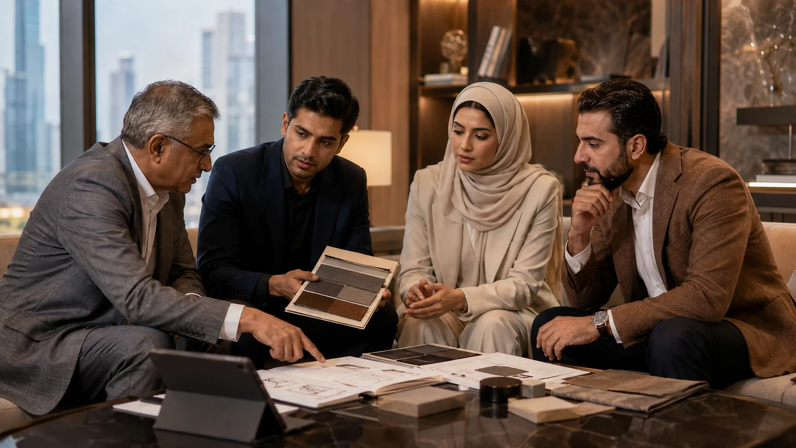 Business team reviewing a product and commercial plan